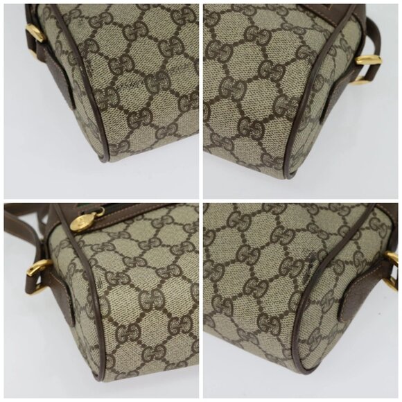 GUCCI GG Supreme Web Sherry Line Bag PVC Beige Gold 119 02 087 Auth 136367 - Picture 14 of 16